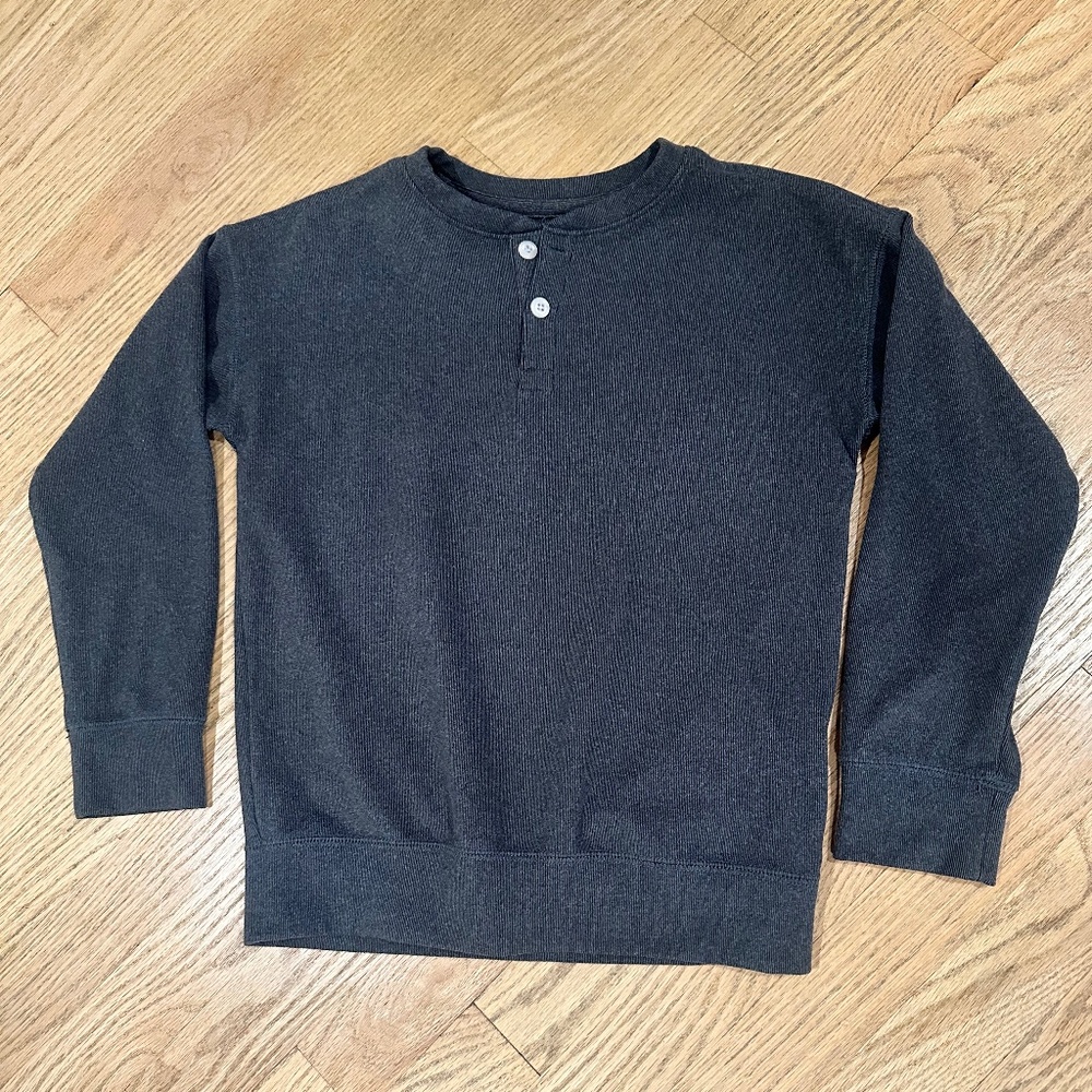 Abercrombie Kids Boys Pullover Henley Sweatshirt Size 7/8 Brown
